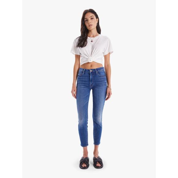 Mother The Looker Crop Switch It Up High Rise Blue Denim Skinny Jeans Size 25 - Picture 1 of 12